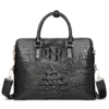 Business Mens Crocodile Leather Briefcase Bag Handbag Laptop Shoulder Bag-Black