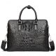 Business Mens Crocodile Leather Briefcase Bag Handbag Laptop Shoulder Bag-Black
