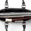 Business Mens Crocodile Leather Briefcase Bag Handbag Laptop Shoulder Bag-Inside