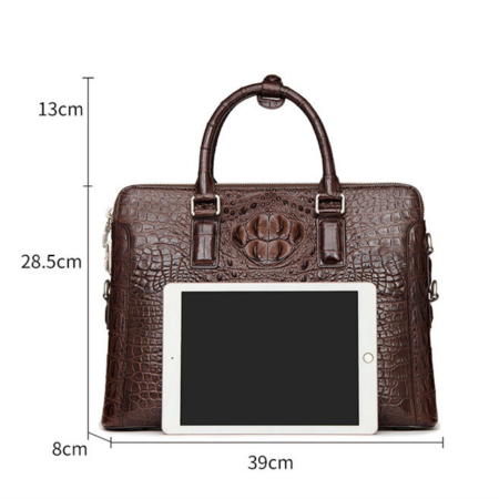 Business Mens Crocodile Leather Briefcase Bag Handbag Laptop Shoulder Bag-Size