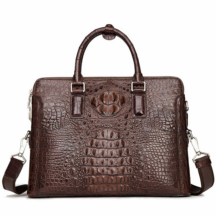 Business Mens Crocodile Leather Briefcase Bag Handbag Laptop Shoulder Bag