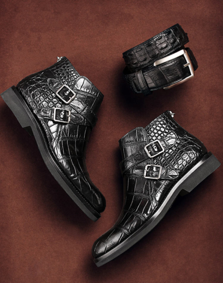 Casual Alligator Boots for Men-Display