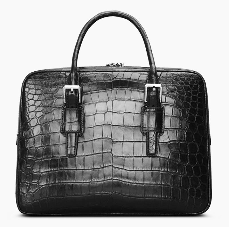 Genda 2Archer Mens Crocodile Embossed Leather Shoulder Briefcase Laptop Tote Bag 