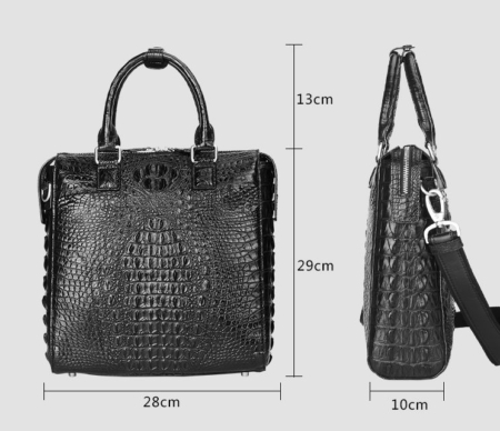 Modern Men's Crocodile Leather Briefcase Business Laptop Bag-Size