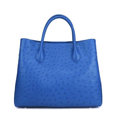 Ostrich Handbag Shoulder Bag Tote Purse-Blue
