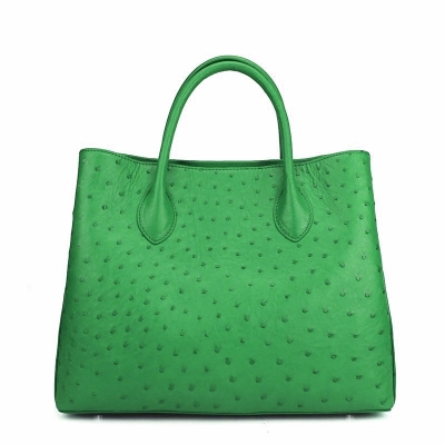 Ostrich Handbag Shoulder Bag Tote Purse-Green