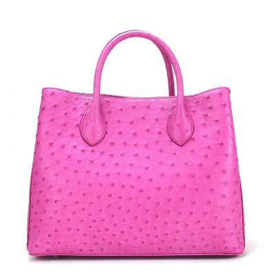 Ostrich Handbag Shoulder Bag Tote Purse-Pink