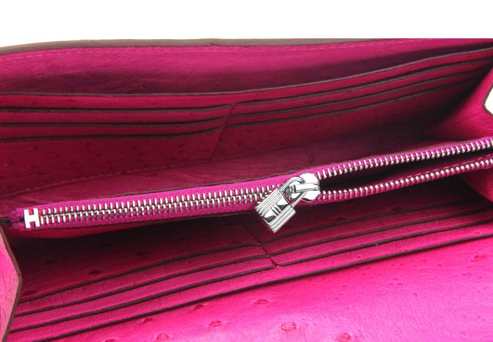 Jalda Pink Ostrich Leather Brief Clutch - PurseBlog