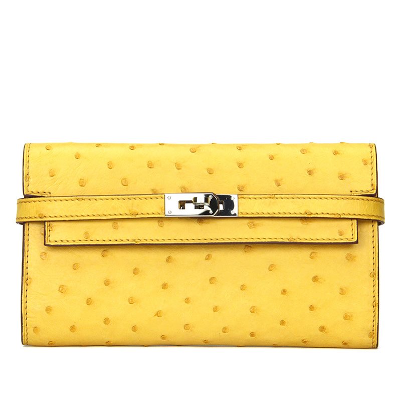 yellow clutch purse