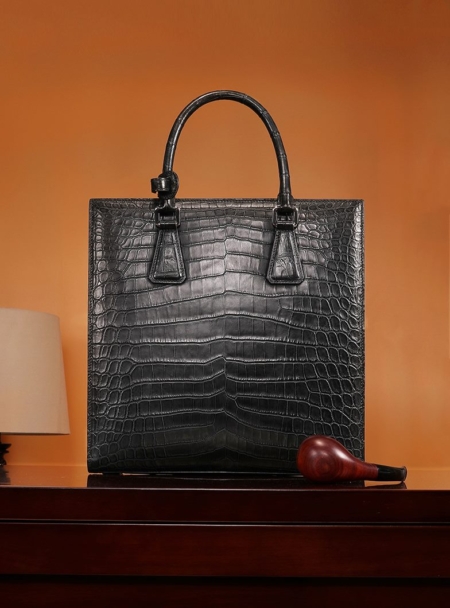 Unisex Alligator Briefcase Laptop Bag Business Tote-1