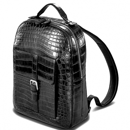 Alligator Leather Backpack Stylish Alligator Travel Bag-Micro Side