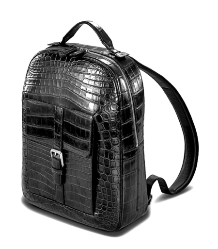 Alligator Leather Backpack Stylish Alligator Travel Bag-Micro Side