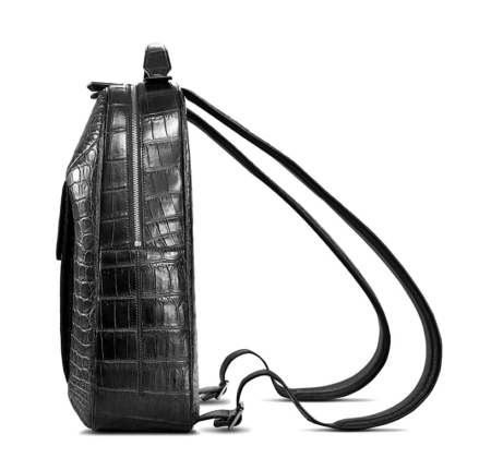 Alligator Leather Backpack Stylish Alligator Travel Bag-Side