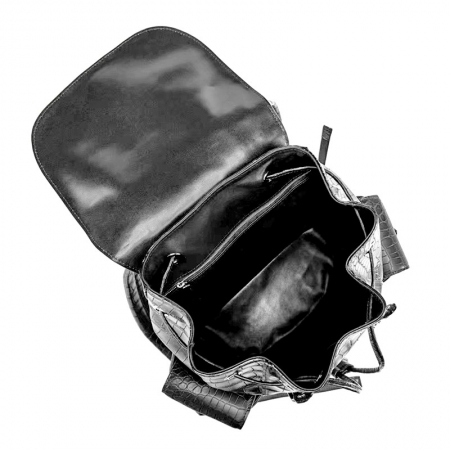 Alligator Skin Backpack Shoulder Bag Travel Bag-Inside
