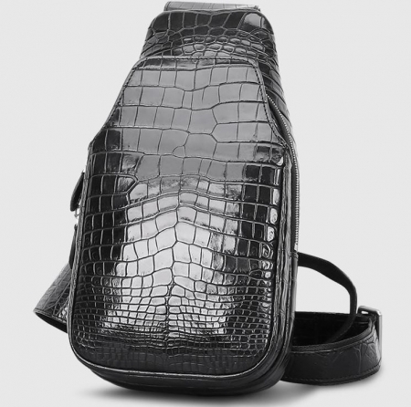 Alligator Skin Bag Outdoor Chest Pack Shoulder Backpack-Front