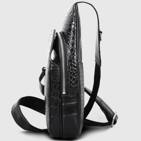 Alligator Skin Bag Outdoor Chest Pack Shoulder Backpack-Side