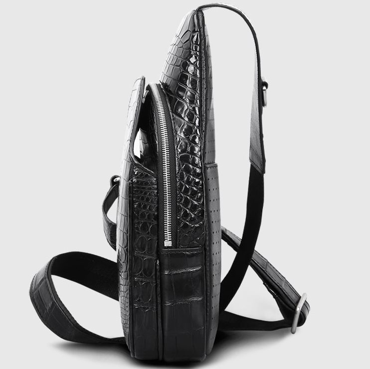 Alligator Skin Bag Outdoor Chest Pack Shoulder Backpack