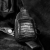 Casual Alligator Leather Shoulder Sling Backpack Bag-2