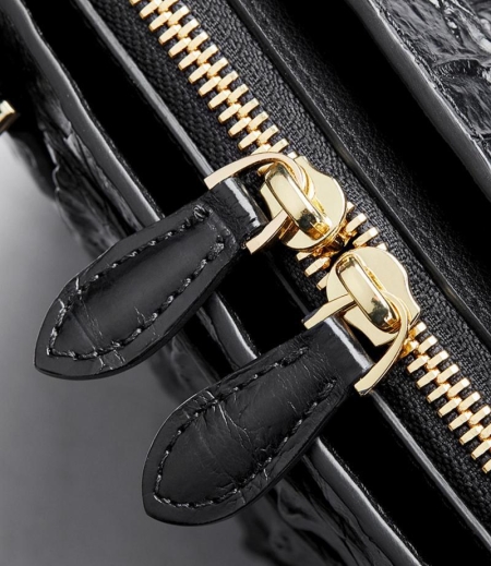 Crocodile Leather Handbags Purses Shoulder Bags for Women-Zipper