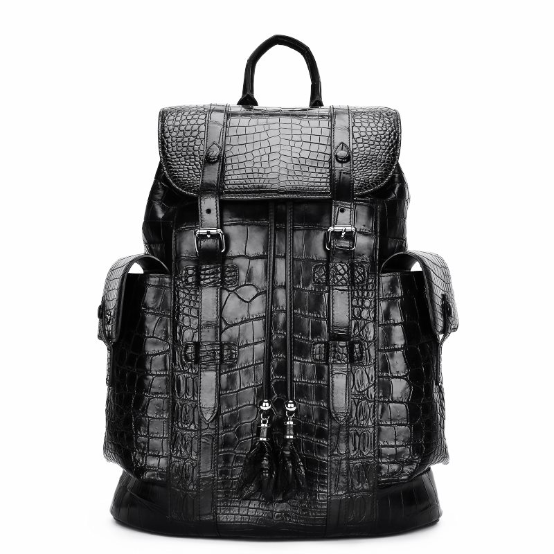 Handcrafted Alligator Skin Backpack Shoulder Bag Travel Bag