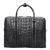 Handmade Classic Crocodile Leather Briefcase Laptop Bag Business Bag-Black-Back