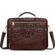 Handmade Crocodile Leather Briefcase Messenger Laptop Bag