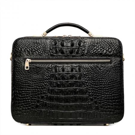 Handmade Crocodile Leather Briefcase Messenger Laptop Bag-Back