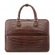 Large Alligator Leather Business Trip Briefcase for Men