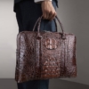 Mens Classic Crocodile Leather Briefcase Laptop Bag Business Bag