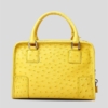 Ostrich Leather Satchel Ostrich Leather Handbag-Back