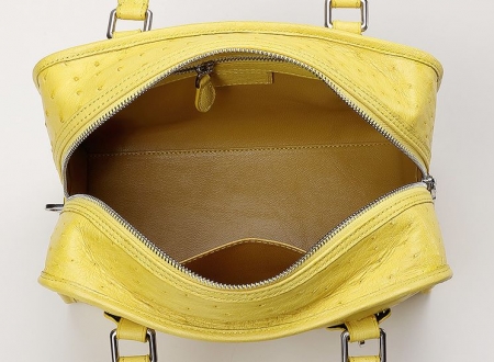 Ostrich Leather Satchel Ostrich Leather Handbag-Inside