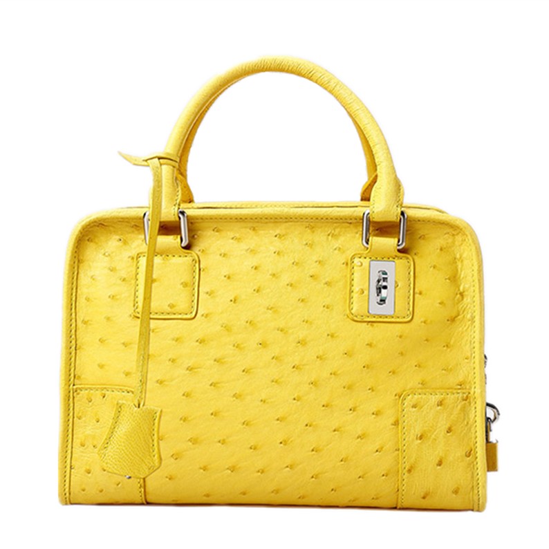 yellow ostrich purse