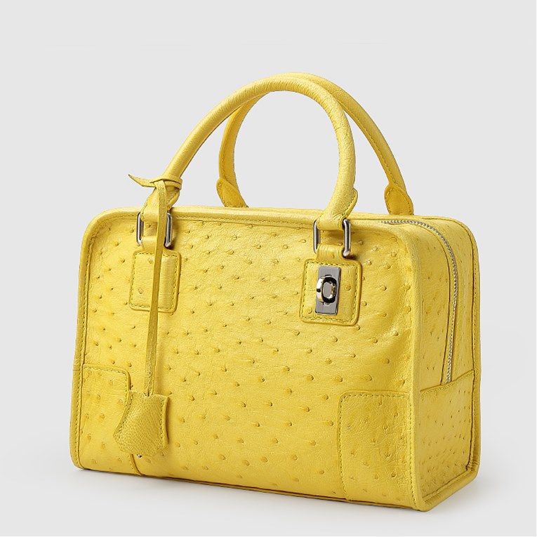 yellow ostrich purse