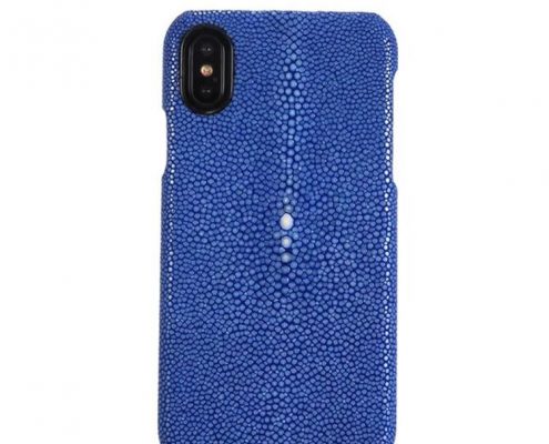 Polished Stingray Skin iPhone X Case-Blue