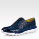 Alligator Leather Walking Sneakers-Blue
