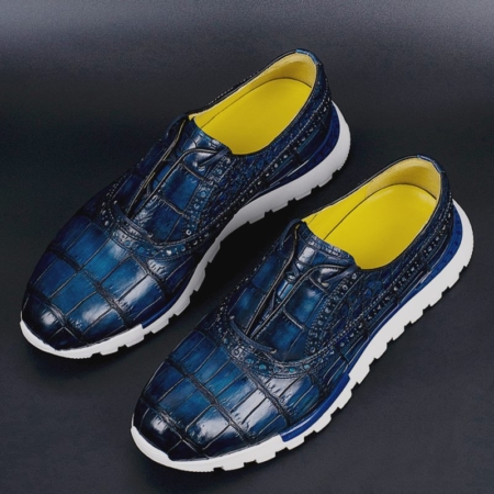 Alligator Leather Walking Sneakers Lightweight Running Shoes