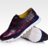 Alligator Leather Walking Sneakers-Purple-Display