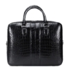 Alligator Messenger Bag Shoulder Bag Business Briefcase for Men-Black-Back