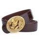 Alligator Skin Belt with Natural Zircons and Dragon Pattern Pin Buckle