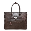 Casual Alligator Leather Padlock Briefcase Shoulder Cross-body Laptop Business Bag