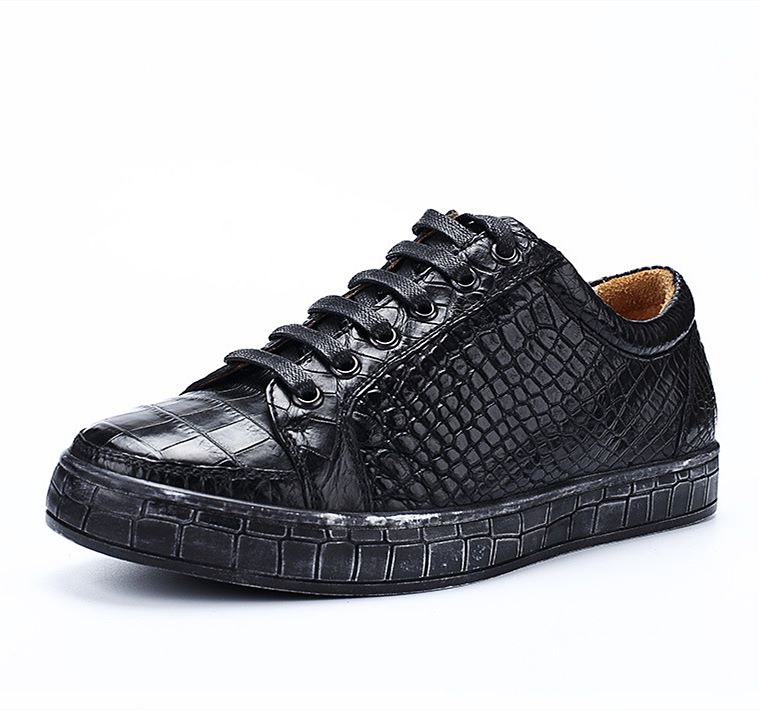 Classic Alligator Leather Sneakers Low Top Mens Fashion Alligator Sneakers