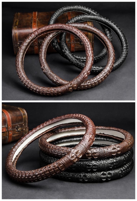 Crocodile & Alligator Leather Steering Wheel Covers-Display