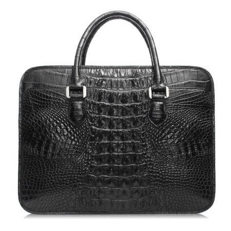 Crocodile Leather Briefcase Laptop Handbag Messenger Business Bags for Men-Back