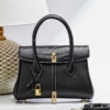 Crocodile Leather Padlock Shoulder Handbag Tote Top Handle Handbag for Women