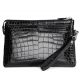 Designer Alligator Leather Large Wallet With Strap Wristlet Clutch Bag for Men-Black