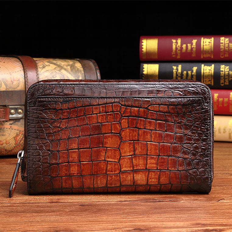 New Luxury Men Classic Long Clutch Embroidery Handy Bag Male Business Leather  Purse Large Capacity Men's Clutch Ladies wallet