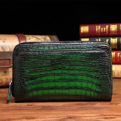 Men's Crocodile Pattern Wallet Leather Long Wallet Multi-card Card