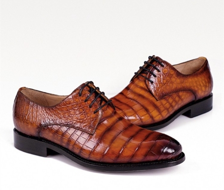 Men's Genuine Alligator Leather Derby Shoes in Goodyear Welt-Display