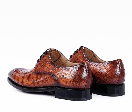 Men's Genuine Alligator Leather Derby Shoes in Goodyear Welt-Heel