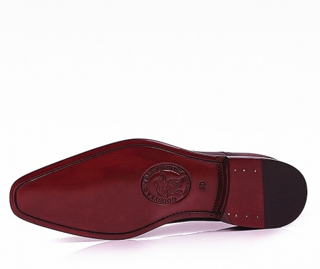 Men's Genuine Alligator Leather Derby Shoes in Goodyear Welt-Sole